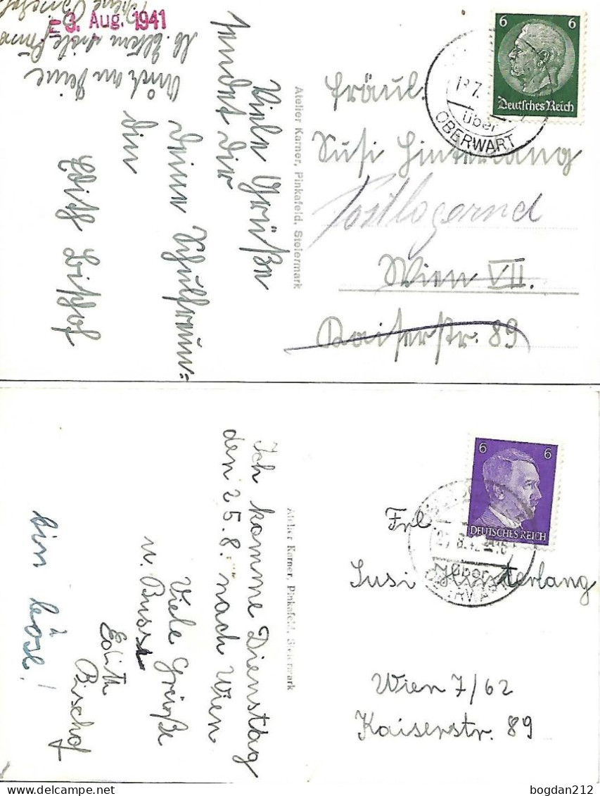 1941/42 - OBERSCHUTZEN , 2 Stk.  Gute Zustand,  2 Scan - Oberwart