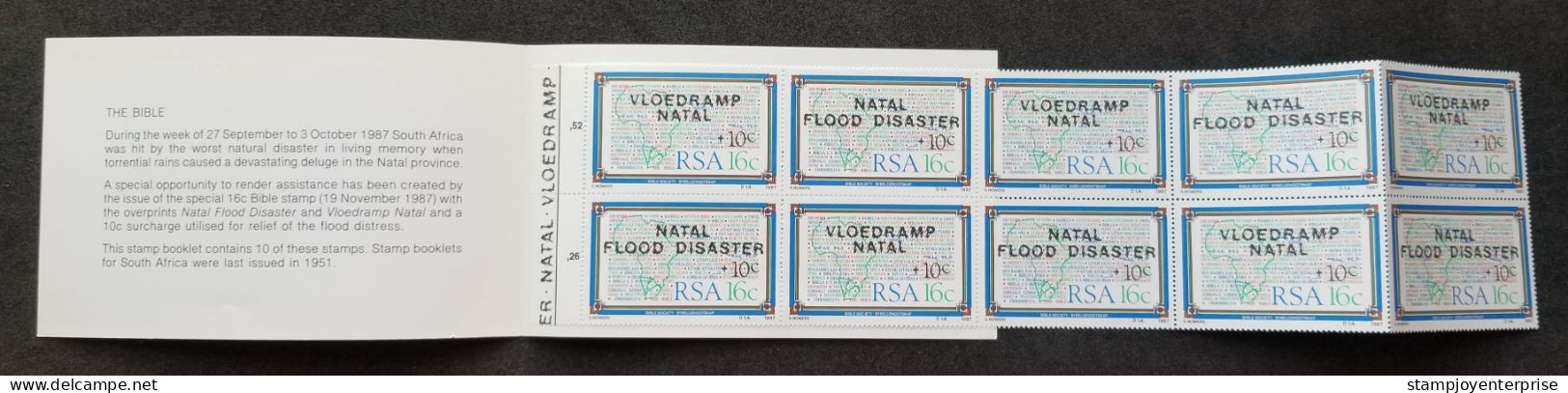 South Africa Natal Flood Disaster Overprint 1987 Relief (booklet) MNH - Neufs