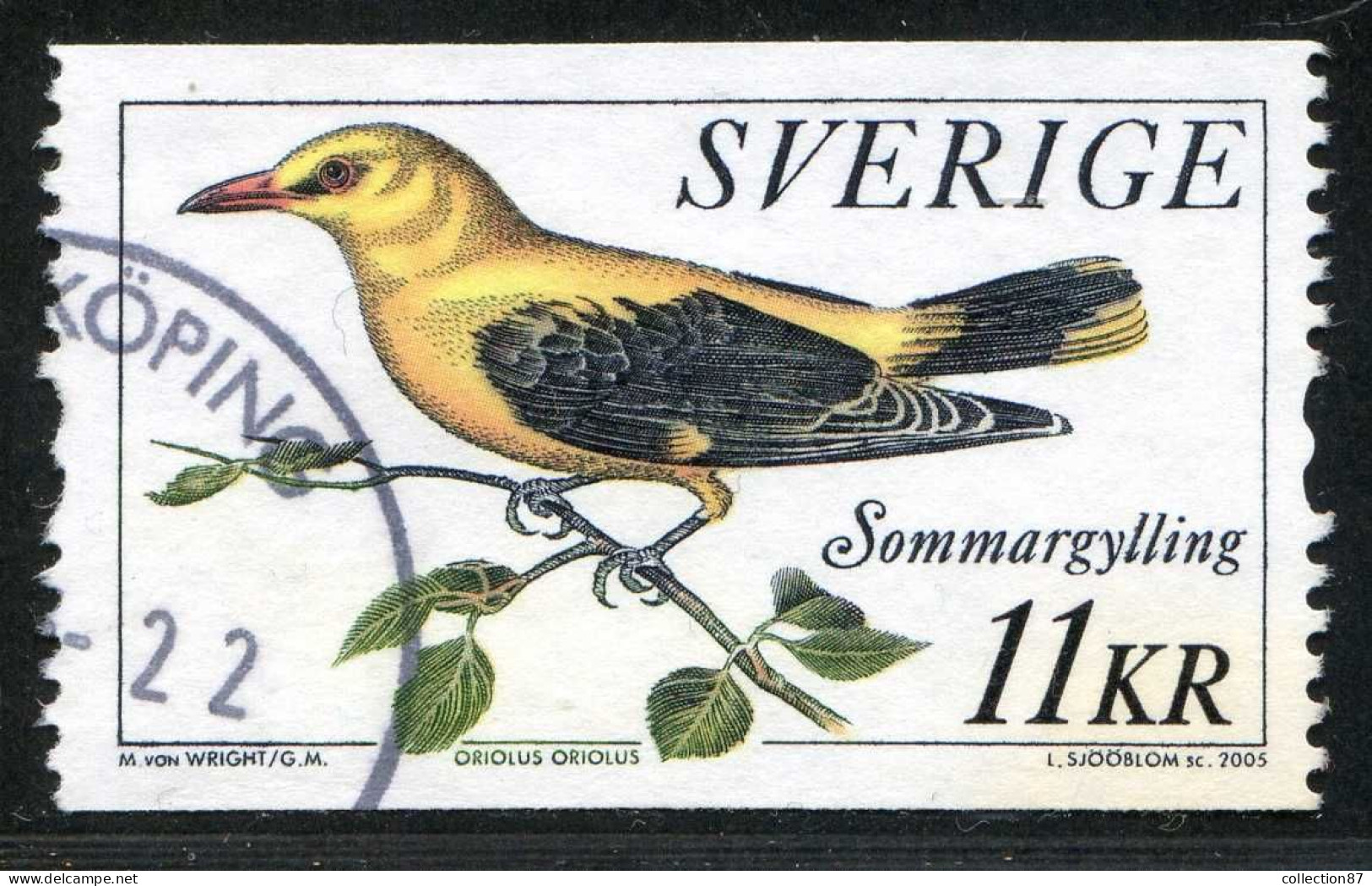 Réf 77 < SUEDE Année 2005 < Yvert N° 2445 Ø Used < SWEDEN - Oiseaux < Loriot - Oblitérés