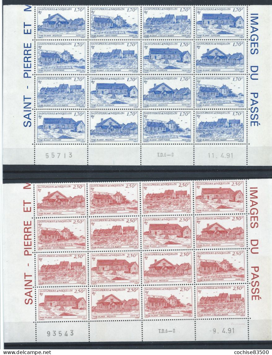 St Pierre Et Miquelon N°537/44** (MNH) 1991 - Villes Et Villages Anciens - Coin Daté - Unused Stamps