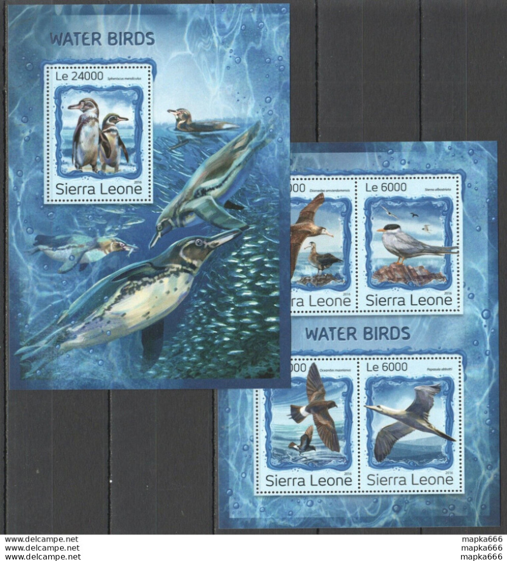 St319 2016 Sierra Leone Birds Fauna Marine Life Water Birds Kb+Bl Mnh Stamps - Marine Life