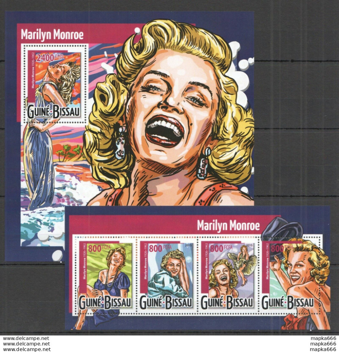 St984 2015 Guinea-Bissau Famous People Marilyn Monroe Kb+Bl Mnh Stamps - Música