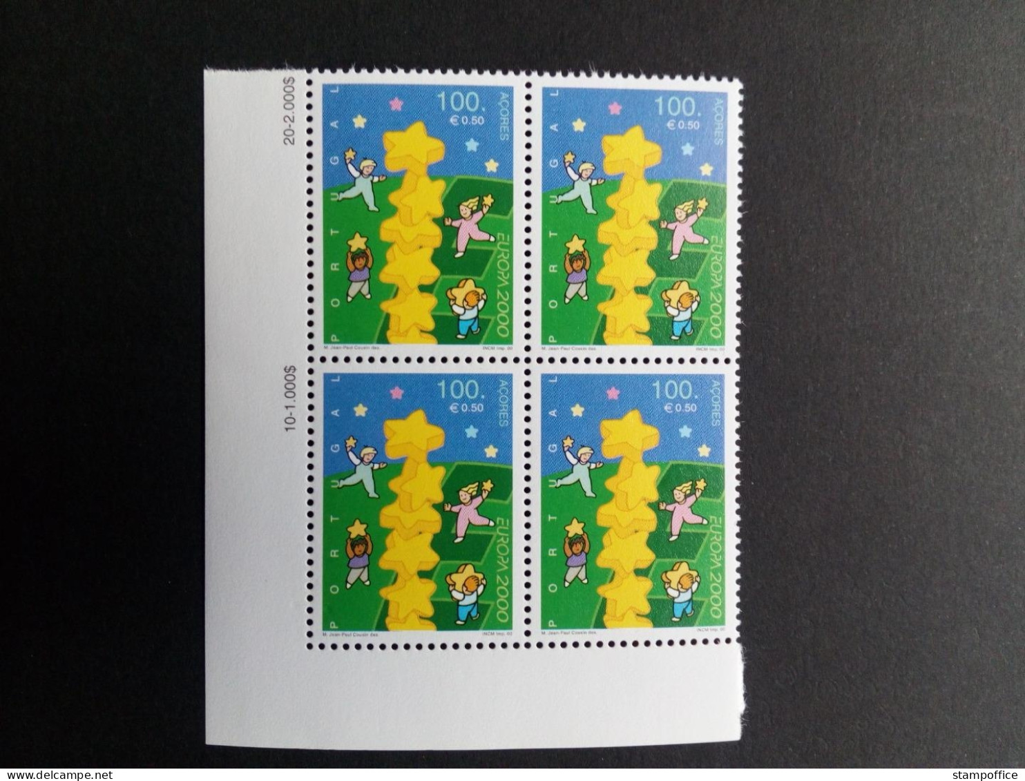 AZOREN MI-NR. 475 I POSTFRISCH(MINT) 4er BLOCK EUROPA 2000 STERNE - 2000