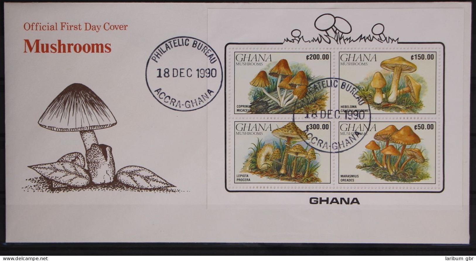 Ghana Block 165 Gestempelt Als FDC / Pilze #GC088 - Ghana (1957-...)