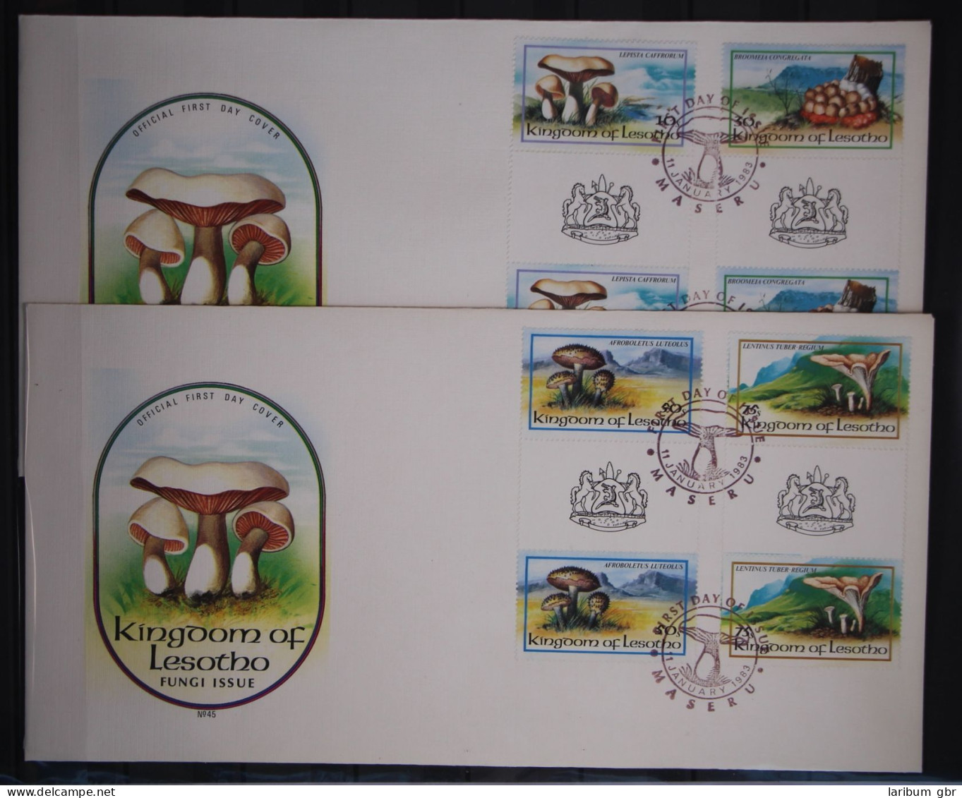 Paare Lesotho 411-414 Mit ZS Gestempelt Als FDC / Pilze #GC125 - Lesotho (1966-...)