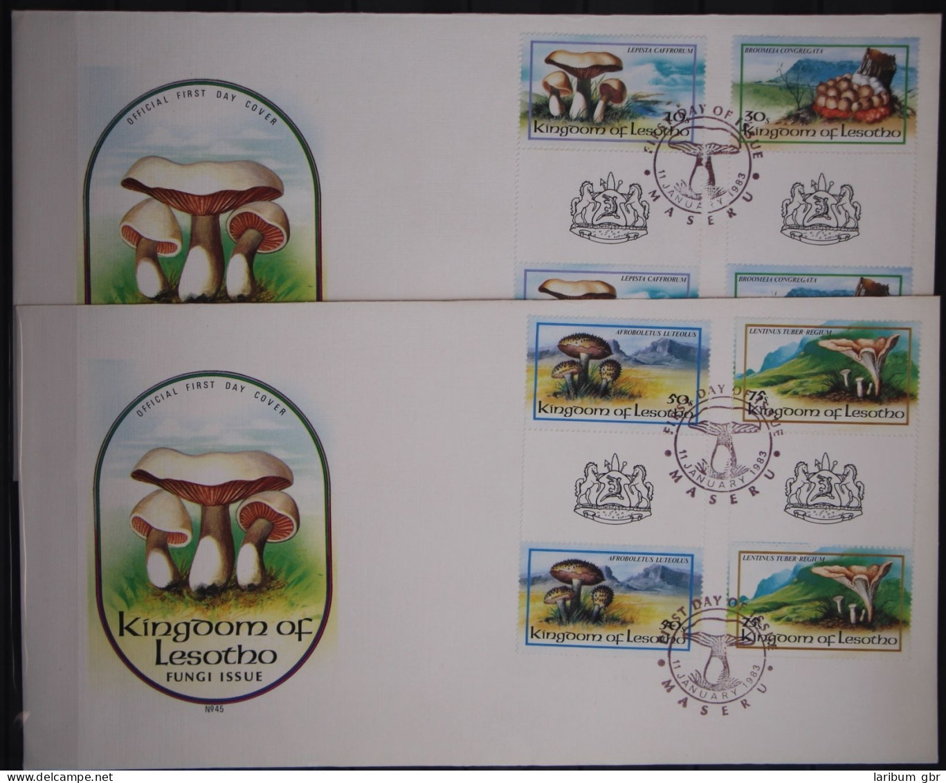 Paare Lesotho 411-414 Mit ZS Gestempelt Als FDC / Pilze #GC126 - Lesotho (1966-...)