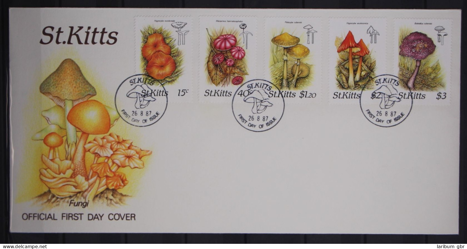 St. Kitts 213-217 Gestempelt Als FDC / Pilze #GC114 - St.Kitts-et-Nevis ( 1983-...)