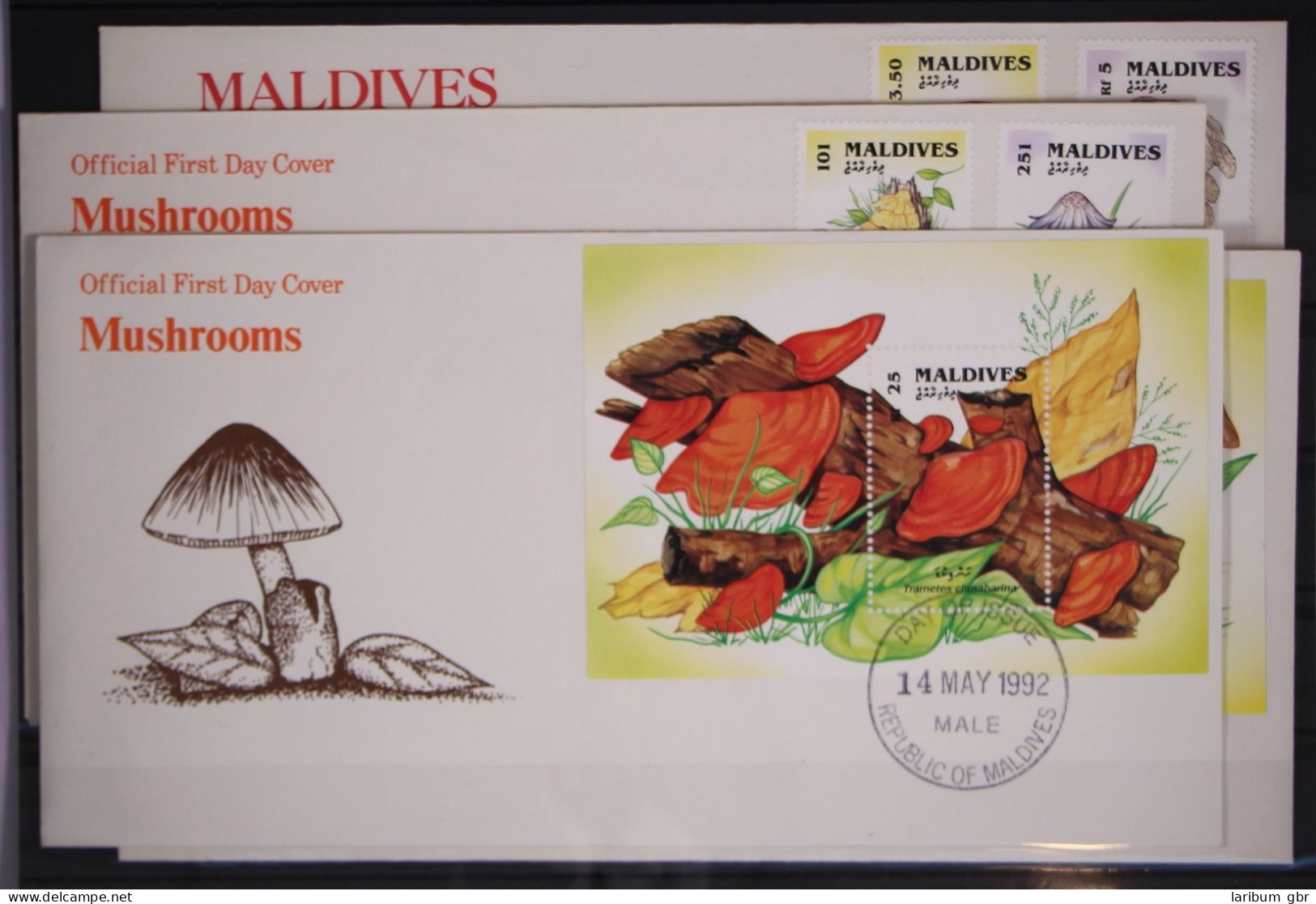 Malediven 1728-1735 Und Block 231-232 Postfrisch Als FDC / Pilze #GC244 - Maldivas (1965-...)