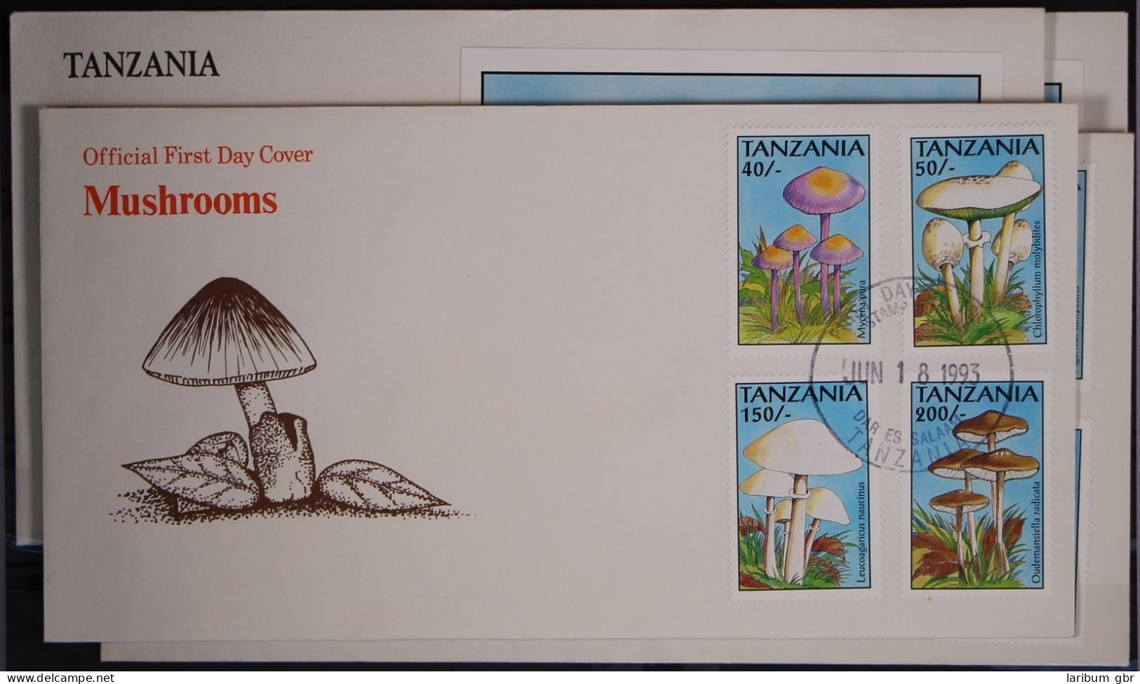 Tansania 1493-1500 Und Block 218-219 Gestempelt Als FDC / Pilze #GC159 - Tanzania (1964-...)