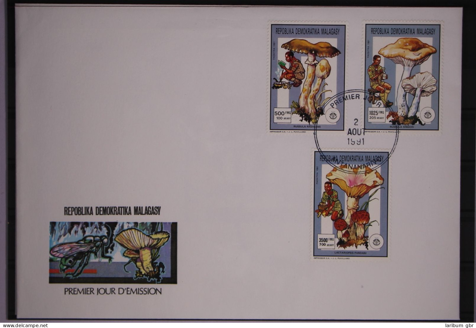 Madagaskar 1310, 1312, 1314 Und Block 158 Postfrisch Als FDC / Pilze #GC247 - Madagaskar (1960-...)