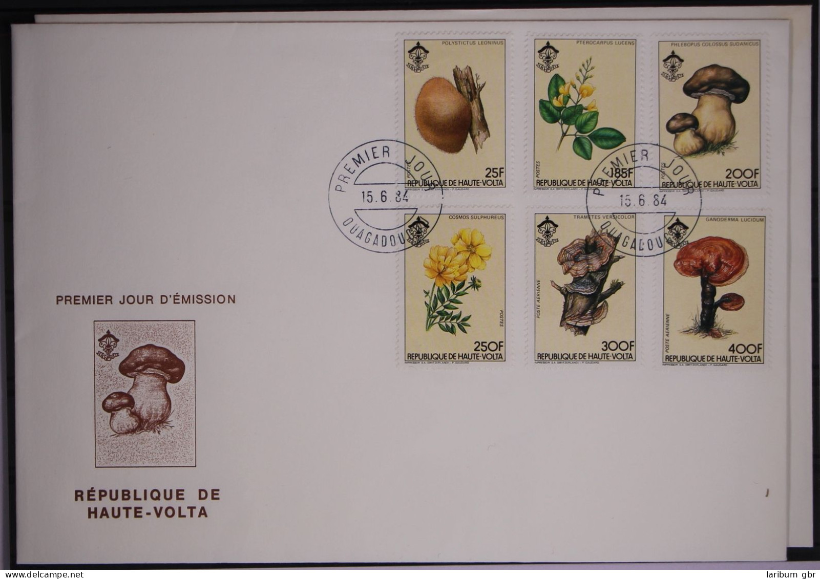 Obervolta 950-955 Und Block 80 Postfrisch Als FDC / Pilze #GC275 - Burkina Faso (1984-...)