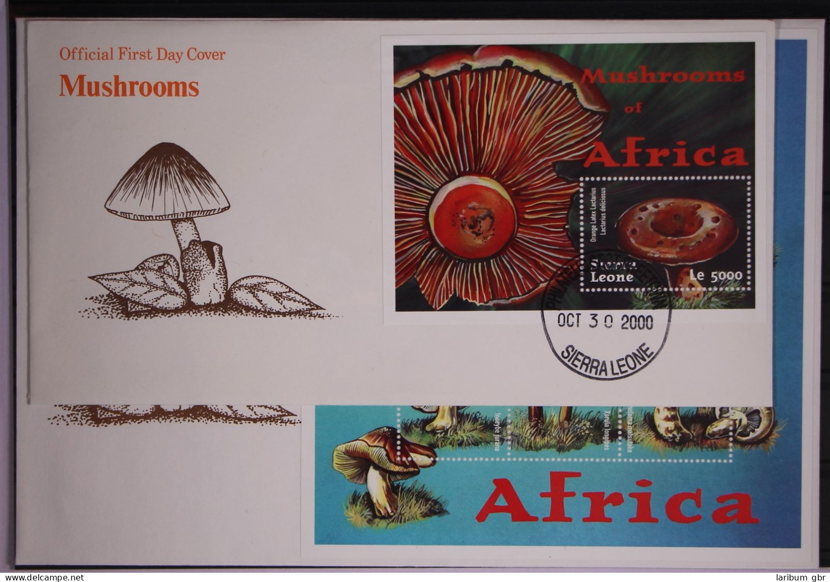 Sierra Leone 3711-3716 Und Block 475 Postfrisch Als FDC / Pilze #GC235 - Sierra Leone (1961-...)