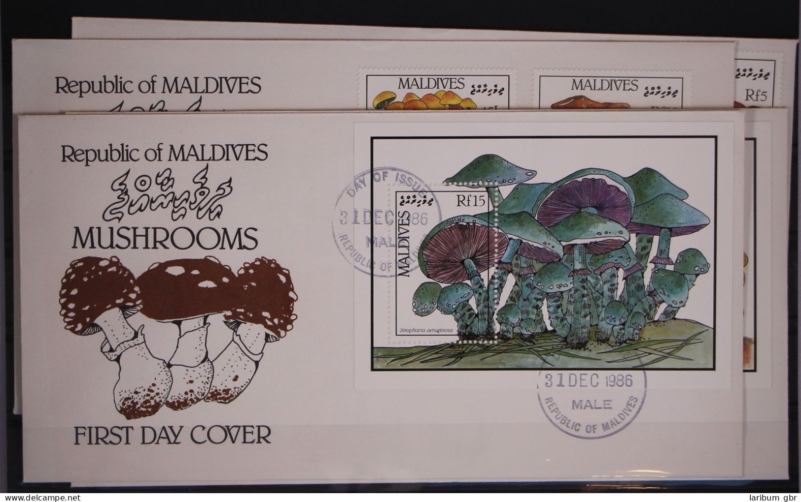 Malediven 1234-1241 Und Block 130-131 Postfrisch Als FDC / Pilze #GC251 - Maldives (1965-...)