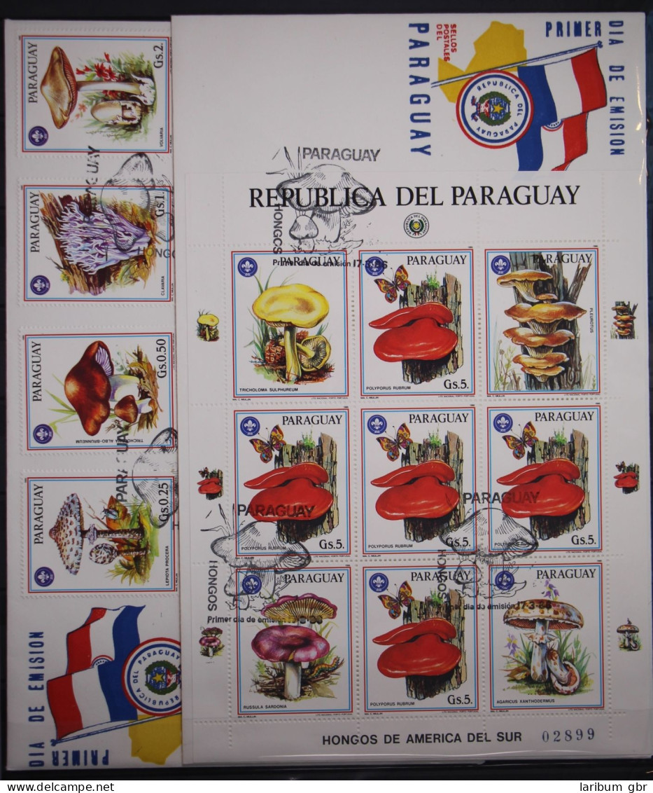 Paraguay 3950-3956 Und Block 3956 Postfrisch Als FDC / Pilze #GC279 - Paraguay