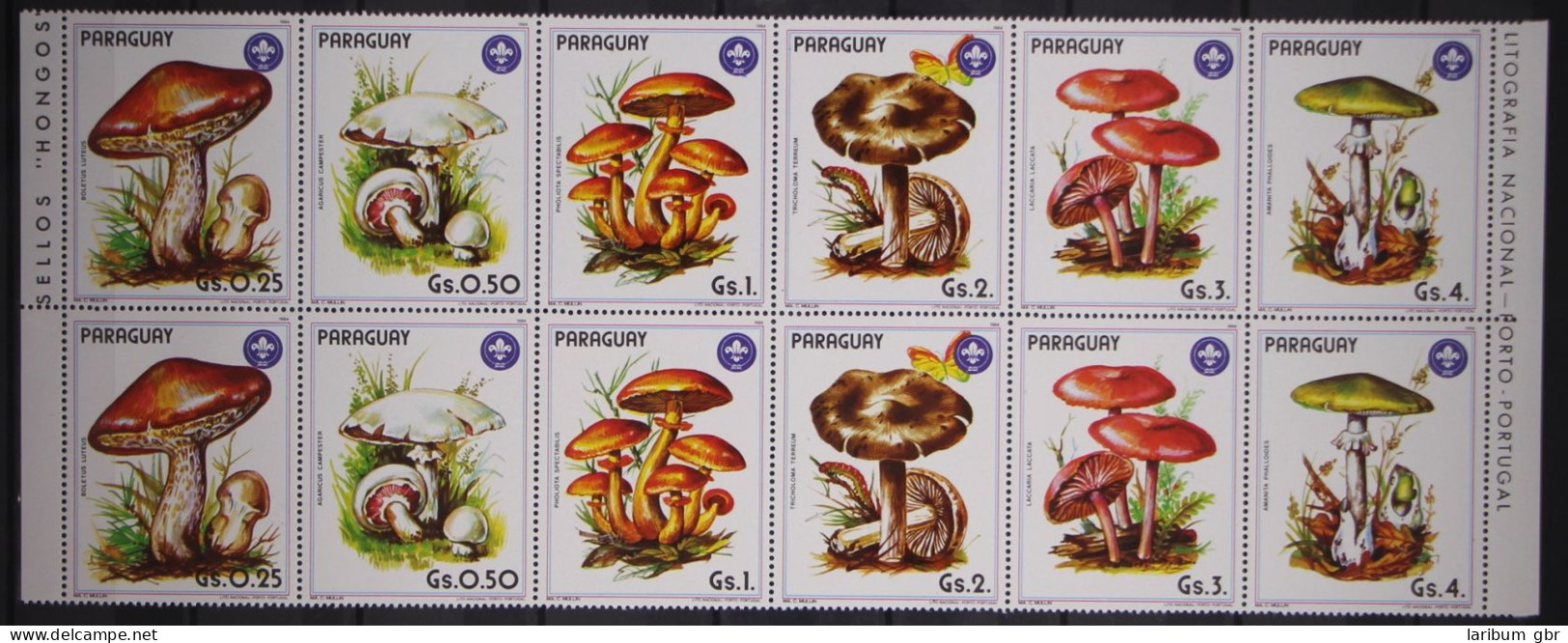 Paraguay 2xSechserstreifen 3835-3841 Postfrisch Pilze #GC303 - Paraguay