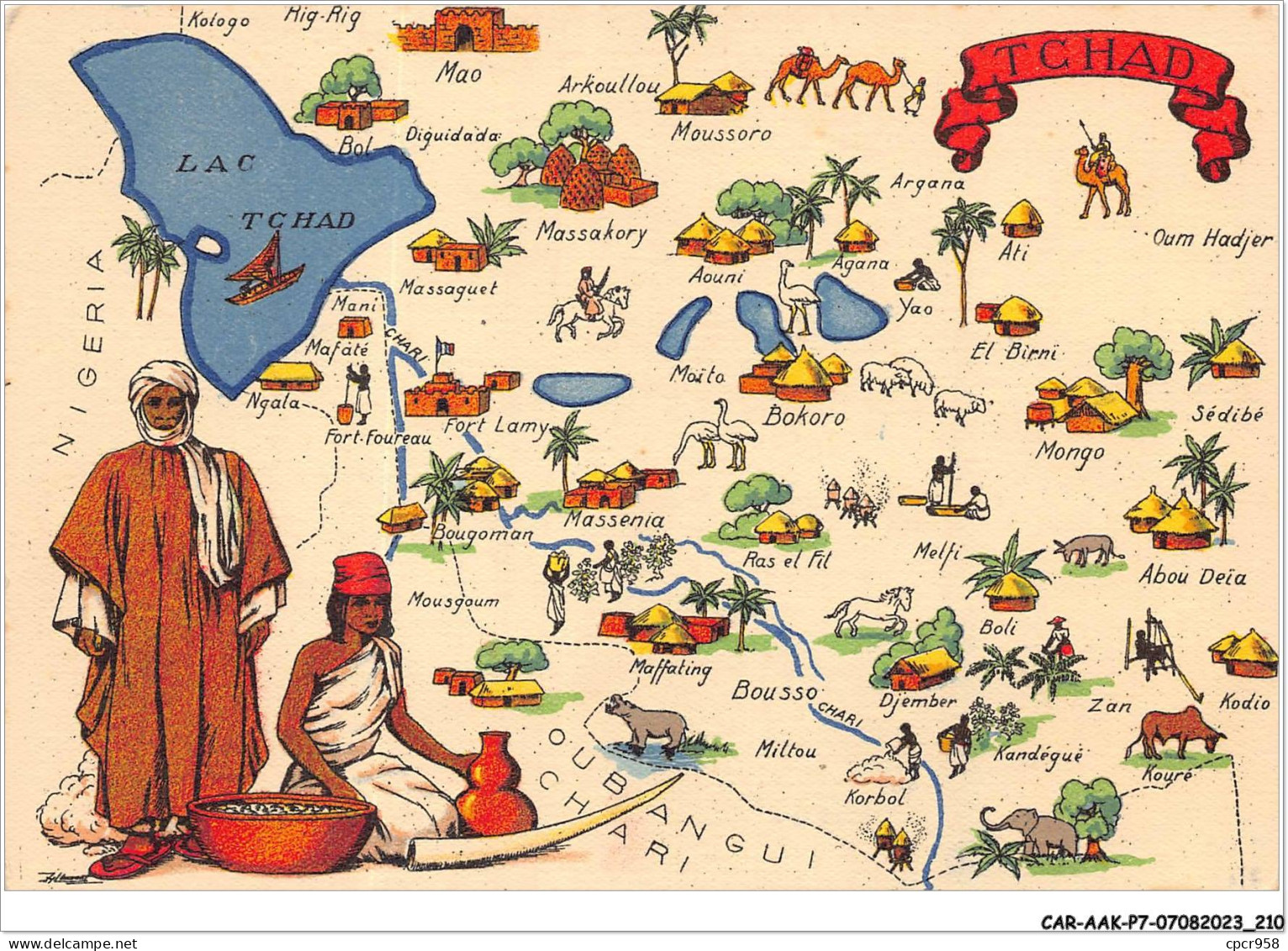CAR-AAKP7-PHOTO-0781 - Afrique - TCHAD - Carte Géographique - Tchad