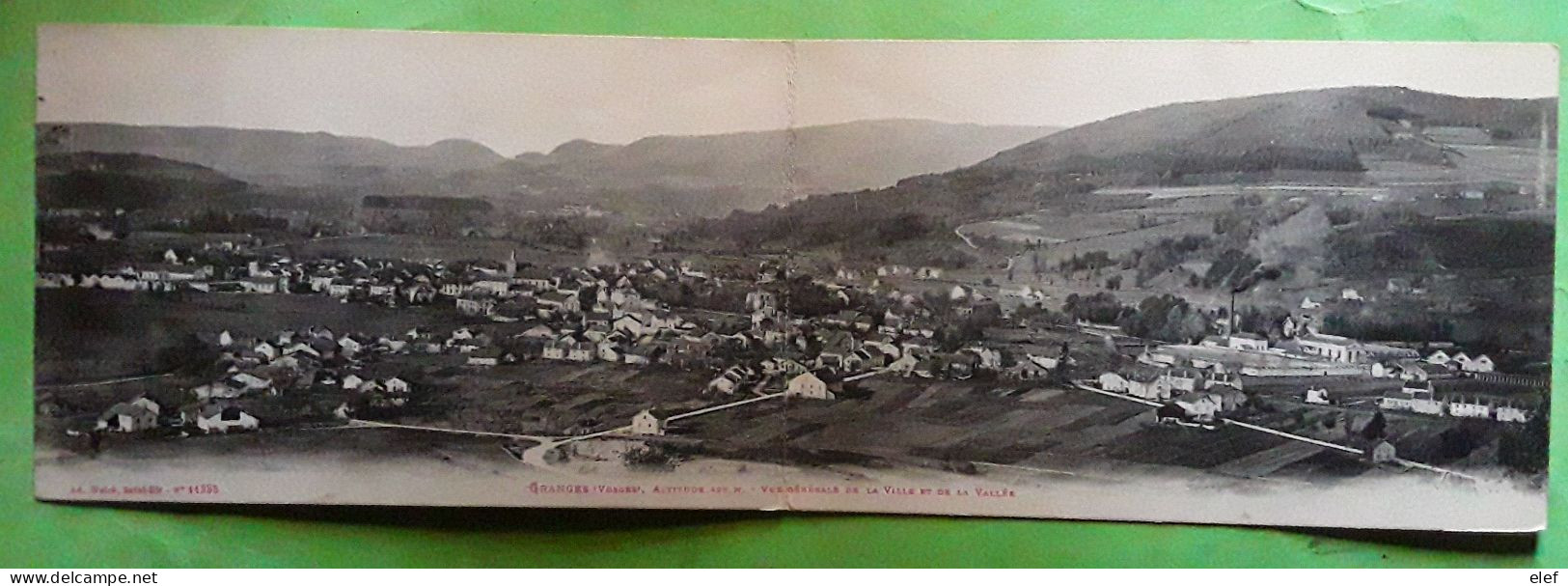 GRANGES, Vosges 88, Carte Double Panoramique,  Vue Générale De La Ville Et De La Vallée,  Ed Weick, TB - Granges Sur Vologne