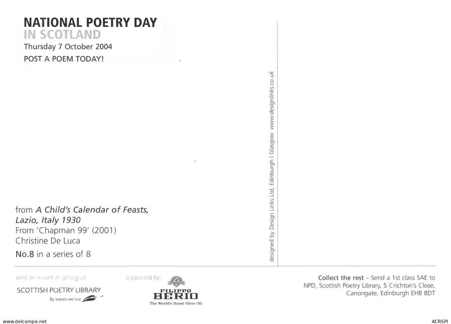 National Poetry Day In Scotland Lazio Italy 1930 (Scan R/V) N° 34 \MR8002 - Shetland