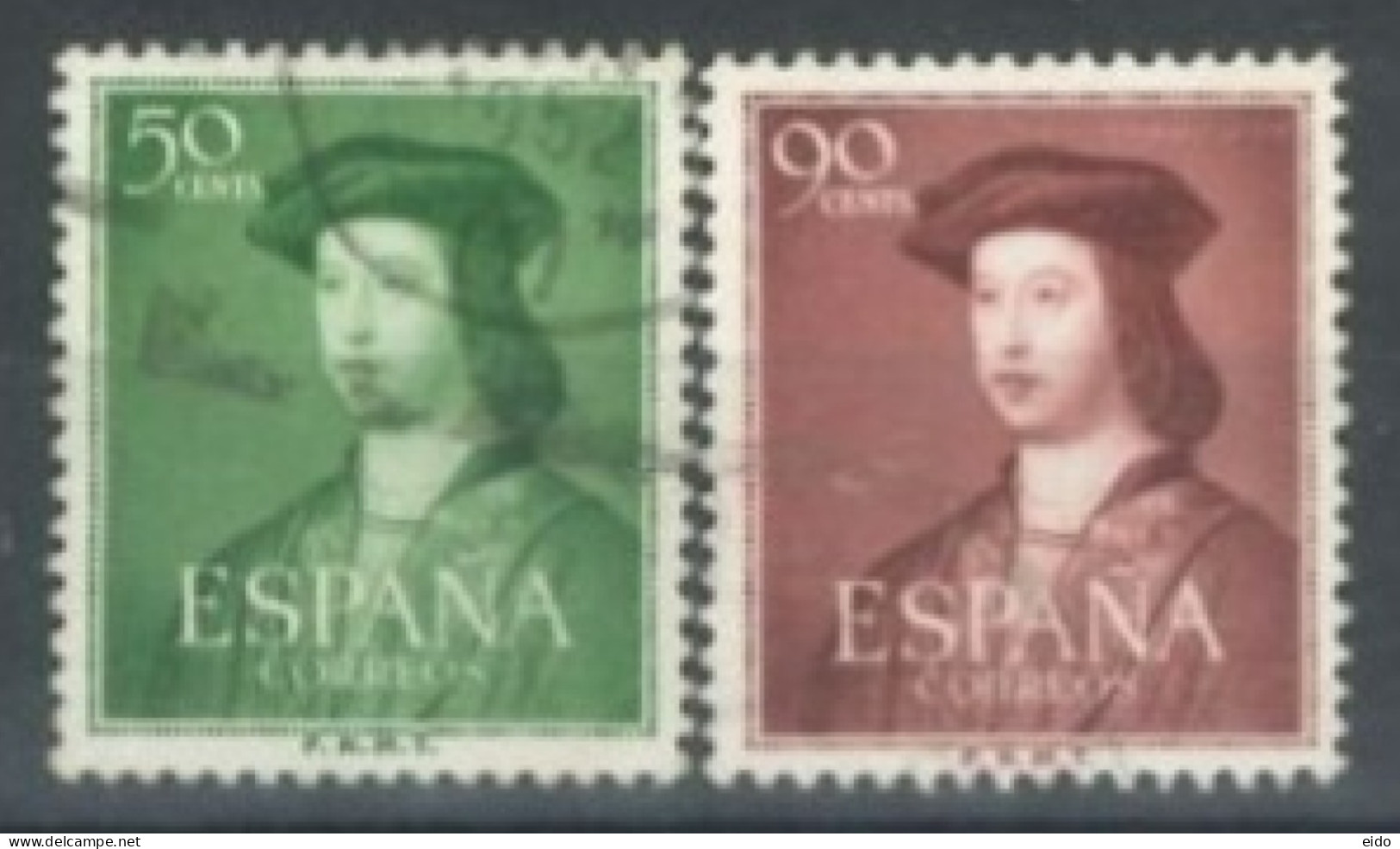 SPAIN,  1952, FERDINAND THE CATHOLIC STAMPS SET OF 2, # 787, & 789, USED. - Gebruikt