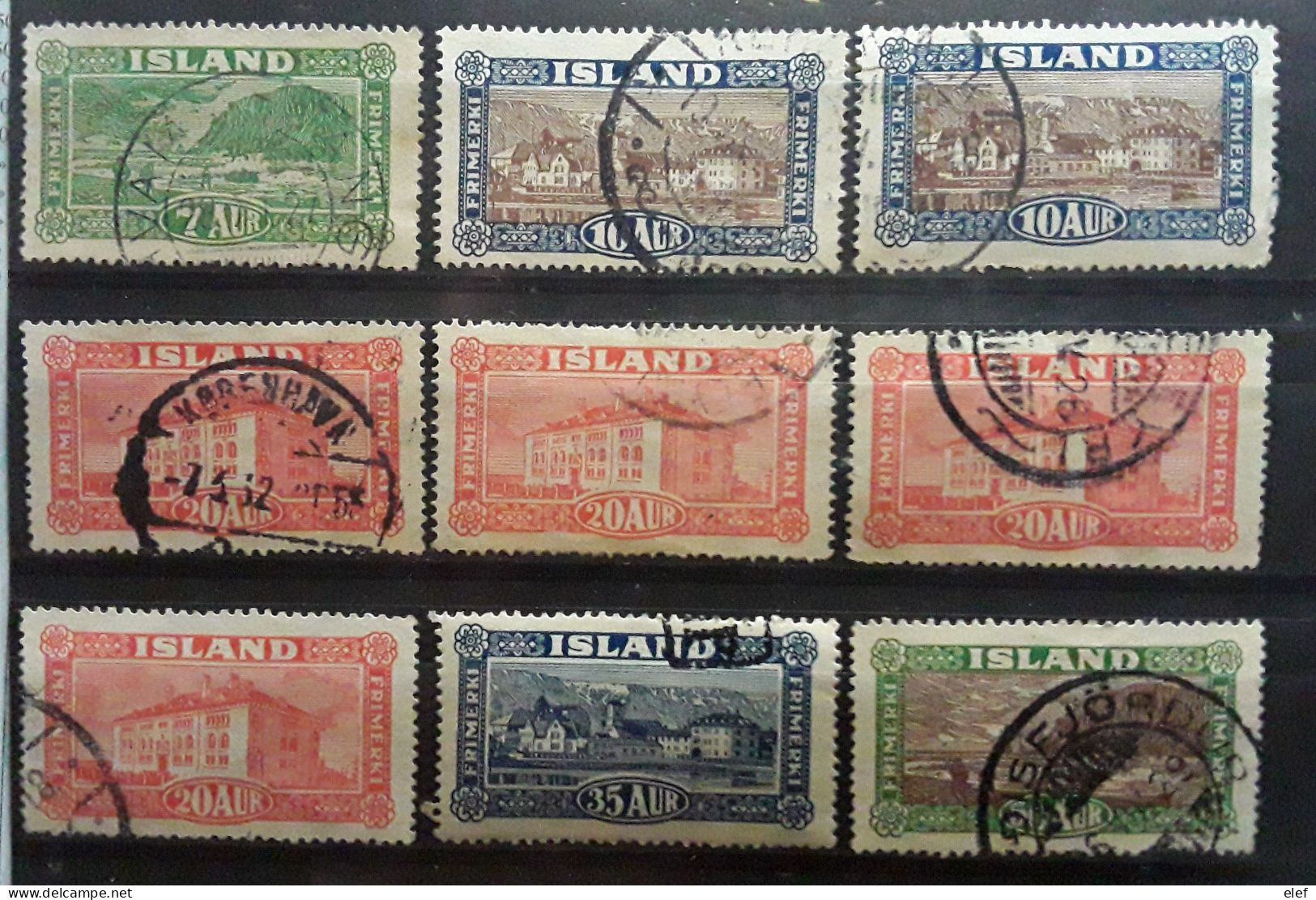 ISLAND ISLANDE 1925, Vues , Serie Complète Avec Nuances,  Yvert 115 / 119, Obl TB Cote 23 Euros - Oblitérés