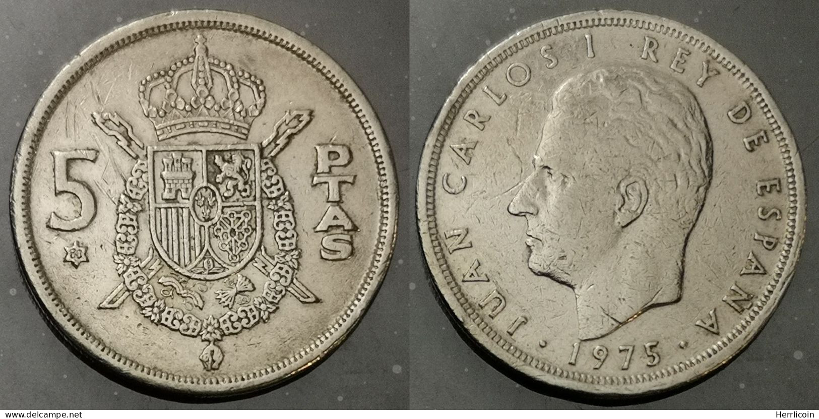 Monnaie Espagne - 1975 (1980) - 5 Pesetas Juan Carlos I étoile - 5 Pesetas