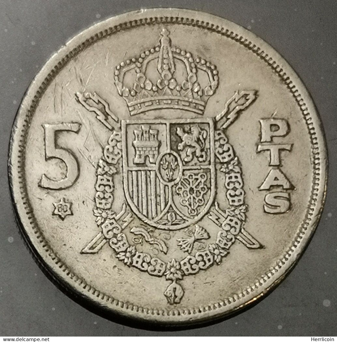 Monnaie Espagne - 1975 (1980) - 5 Pesetas Juan Carlos I étoile - 5 Pesetas