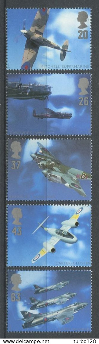 Gd BRETAGNE 1997  N° 1967/1971 ** Neufs MNH  Superbes C 10 € Avions Planes Spitfire Mitchell Lancaster Hawker Hunter - Neufs