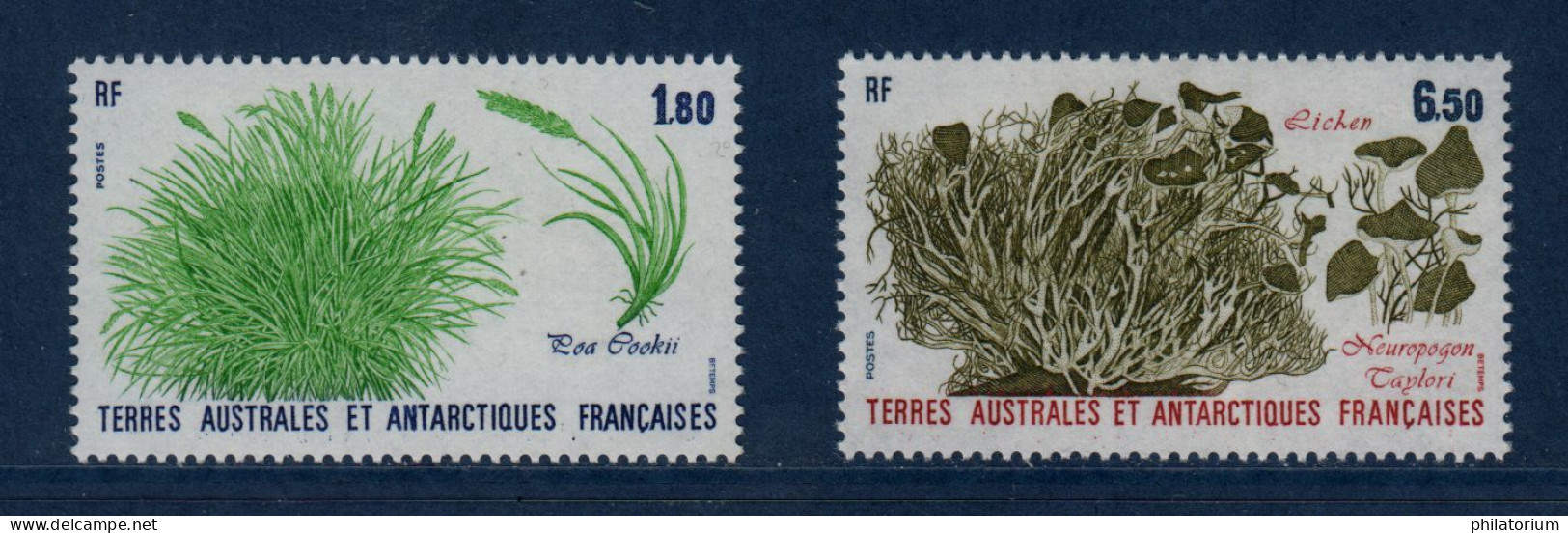 TAAF, **,  Yv 125, 126, Mi 223, 224, SG 221, 222, Poa Cookii , Tussocks, + Neuropogon Taylori, Lichen, - Unused Stamps