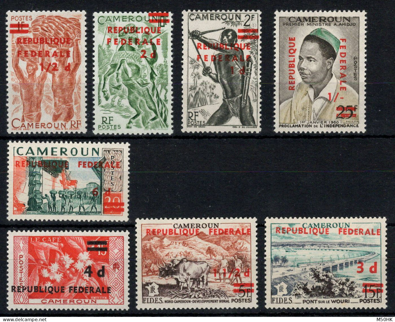 Cameroun - YV 320 à 328 N** MNH Luxe Complete Surcharge Republique Fédérale - Camerún (1960-...)