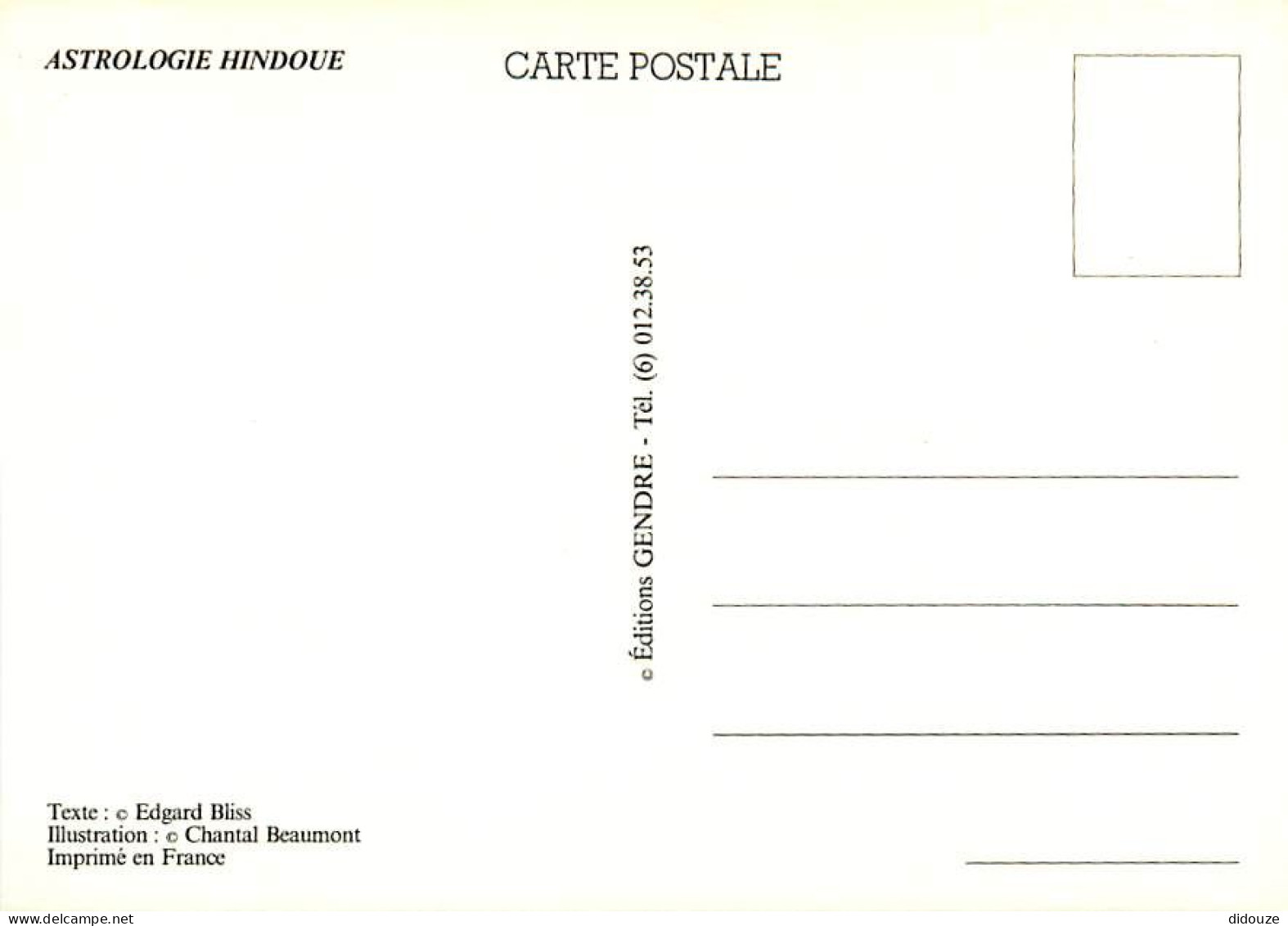 Astrologie - Astrologie Hindoue - Le Meena - Illustration Chantal Beaumont - CPM - Carte Neuve - Voir Scans Recto-Verso - Astrologia