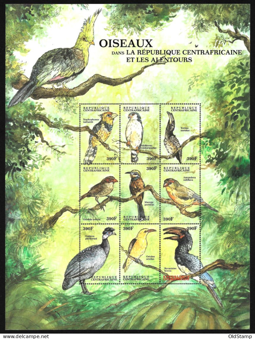 BIRDS Central Africa 2000 Vögel Oiseaux MNH Sc 1321 Pajaros Aves Uccelli 鳥 Chim 조류 Song Birds Stamps - Pájaros Cantores (Passeri)