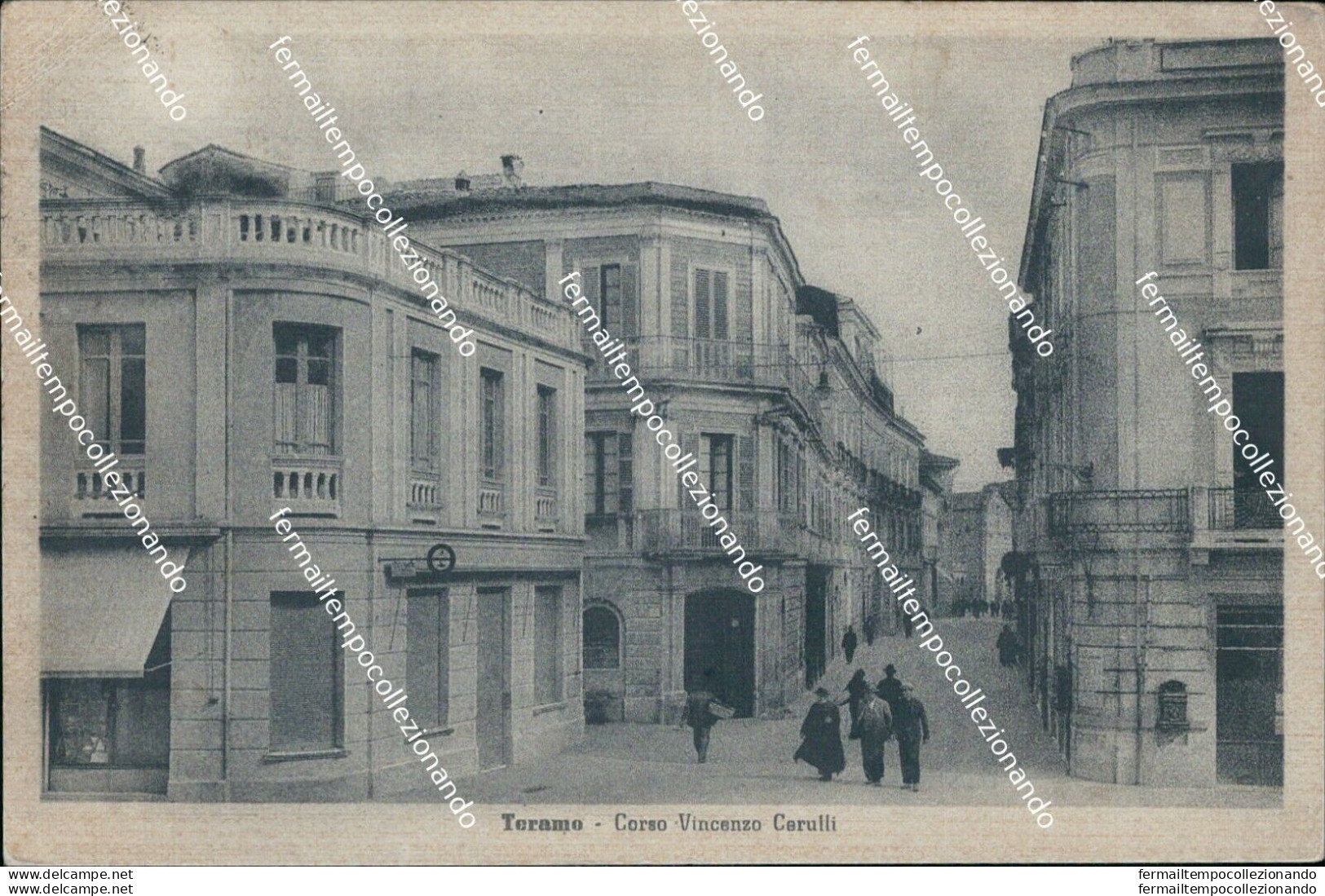 Ci459 Cartolina Teramo Citta' Corso Vincenzo Carulli Abruzzo 1950 - Teramo