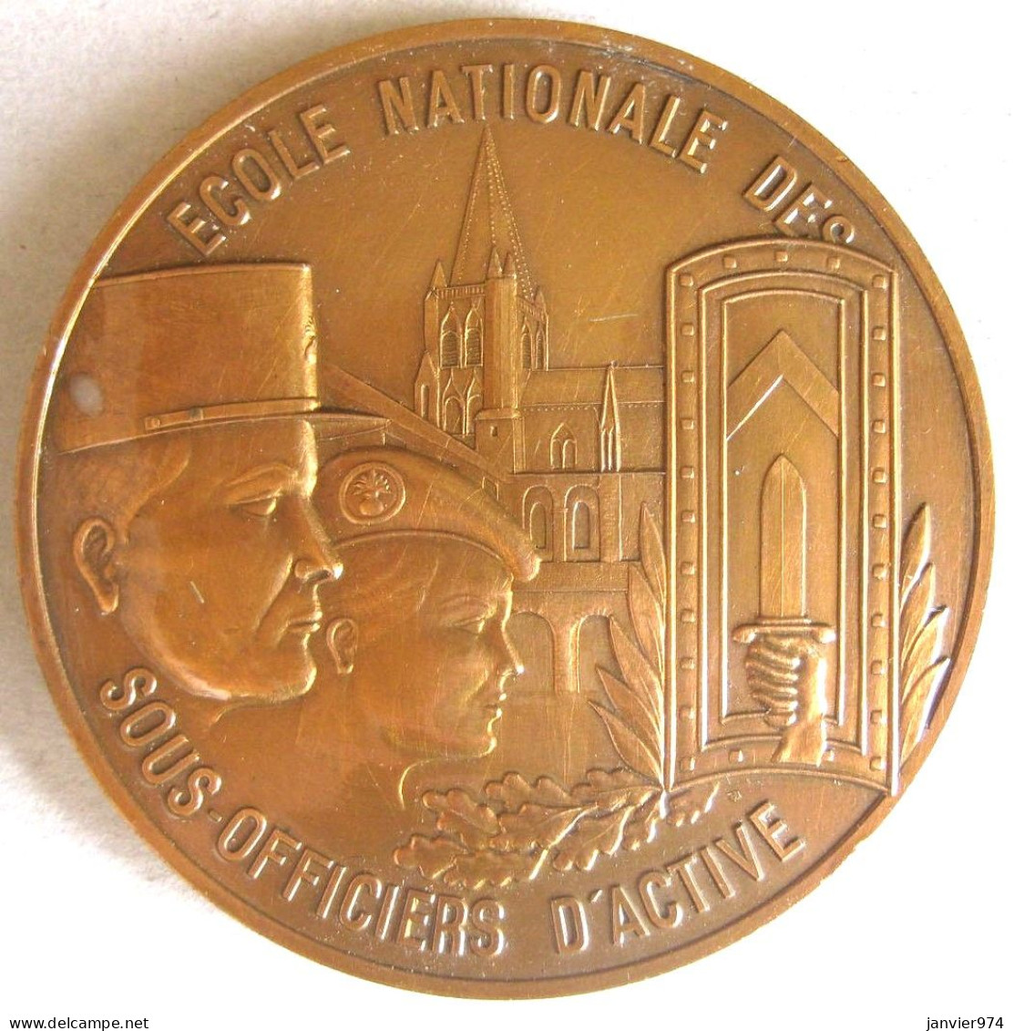 Médaille En Bronze 1987 École Nationale Des Sous Officiers D'Active 79 Saint Maixent - Andere & Zonder Classificatie