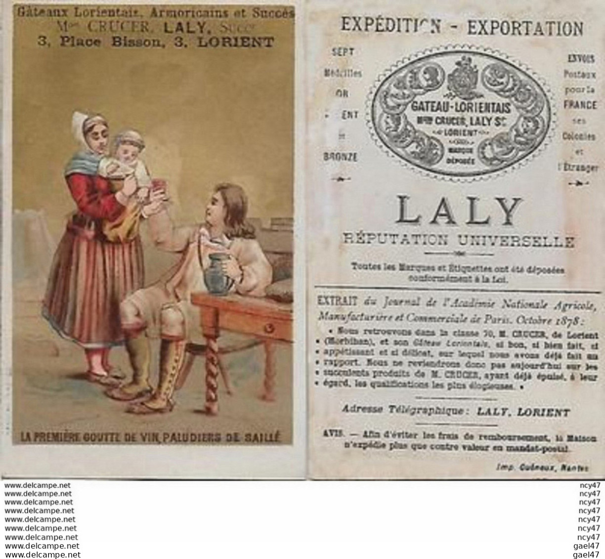 CHROMOS. Gâteaux Lorientais LALY.  La Première Goutte De Vin, Paludiers De Saillé...S2908 - Other & Unclassified