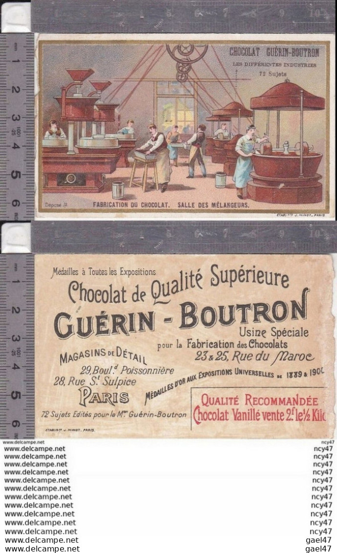 CHROMOS.  Chocolat  GUERIN-BOUTRON.(Paris).  Fabrication Du Chocolat, Salle Des Mélangeurs. ..D745 - Guerin Boutron