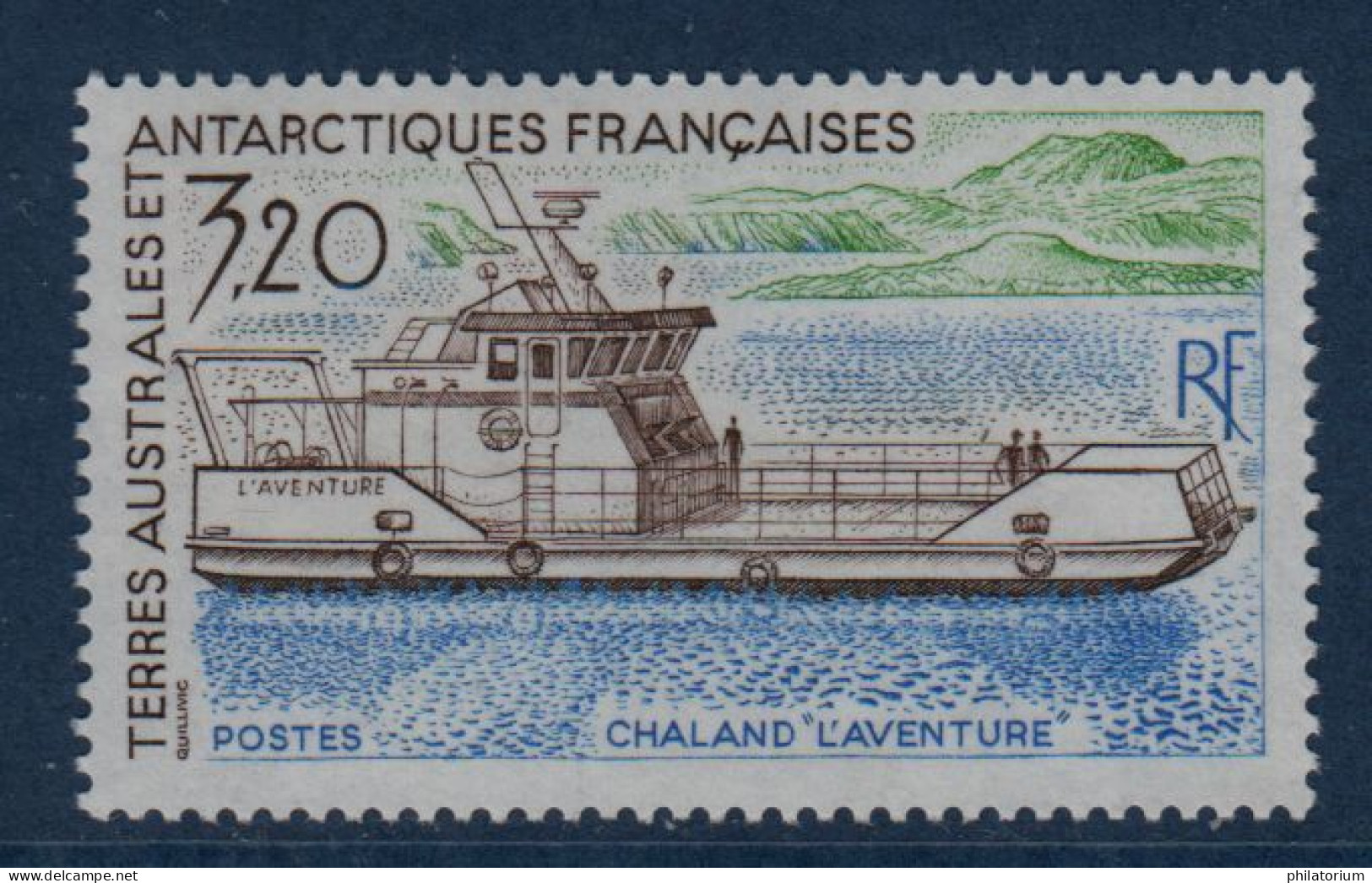 TAAF, **,  Yv 158, Mi 271, SG 275, Chaland, Barge, 'L'Aventure', - Ongebruikt