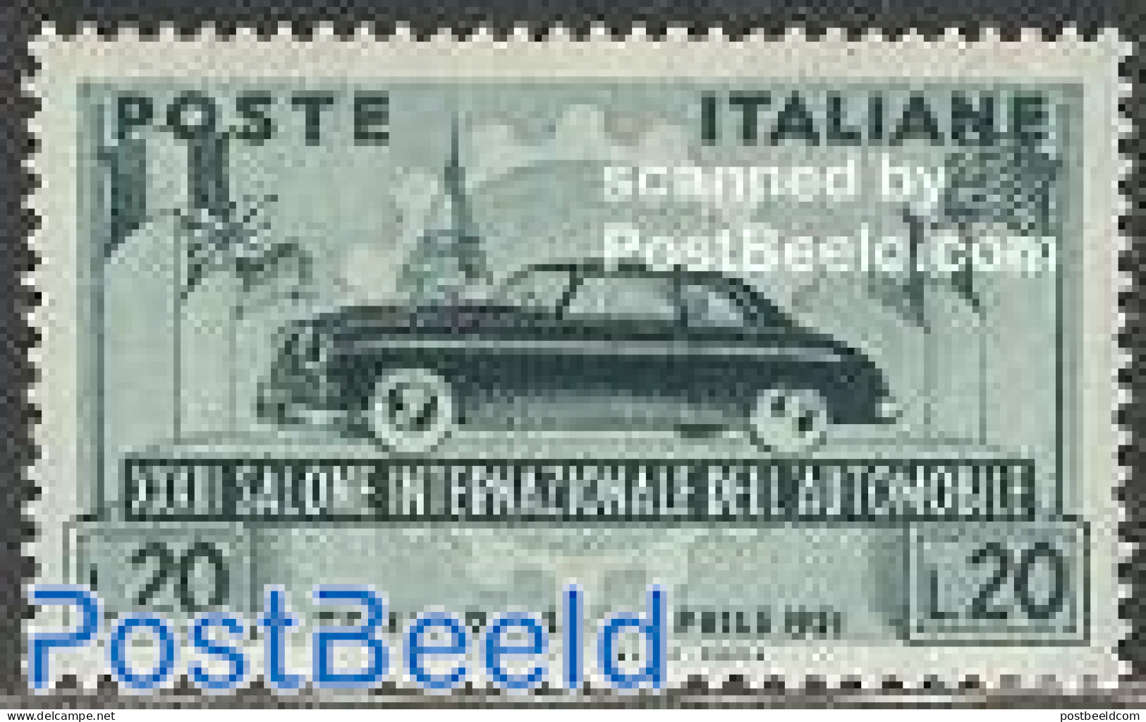 Italy 1951 Torino Auto Salon 1v, Mint NH, Transport - Automobiles - Otros & Sin Clasificación