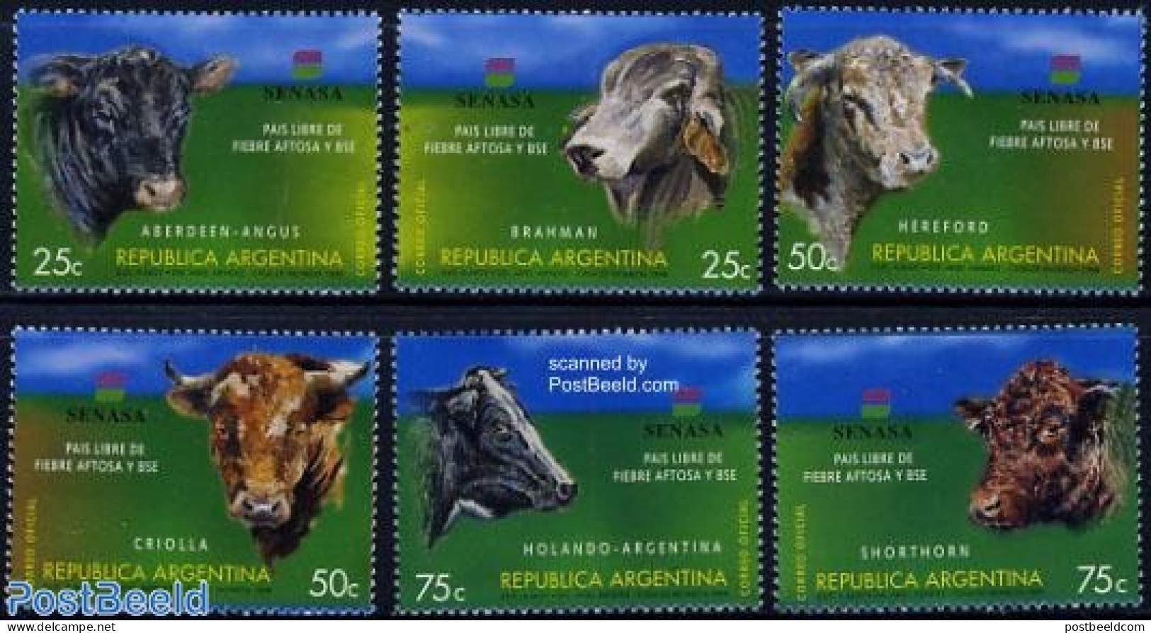 Argentina 1998 Cow 6v, Mint NH, Nature - Cattle - Ongebruikt