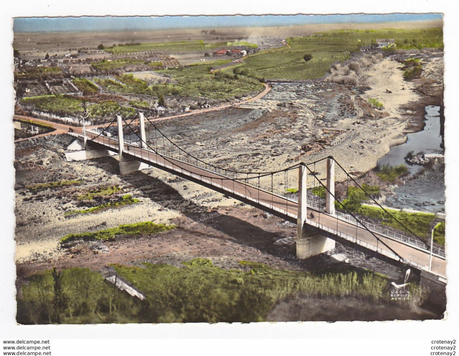 66 En Avion Au Dessus De RIVESALTES N°4 Le Pont Suspendu - Rivesaltes