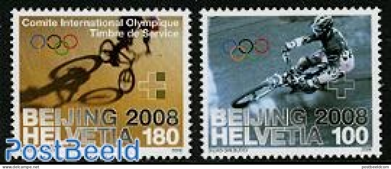 Switzerland 2008 Olympic Games Beijing 2v, Mint NH, Sport - Cycling - Olympic Games - Unused Stamps