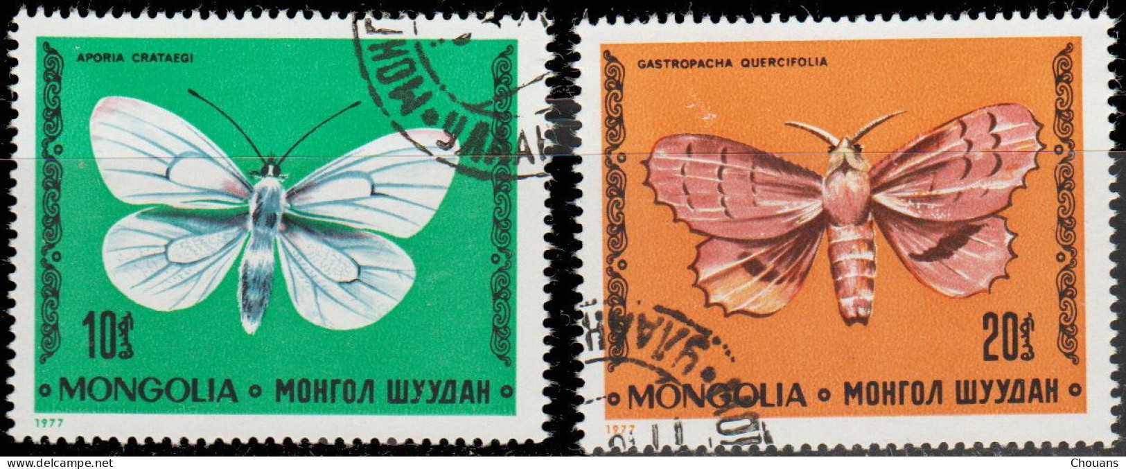 Mongolie 1977. ~ YT 926 + 927 - Papillons - Mongolie