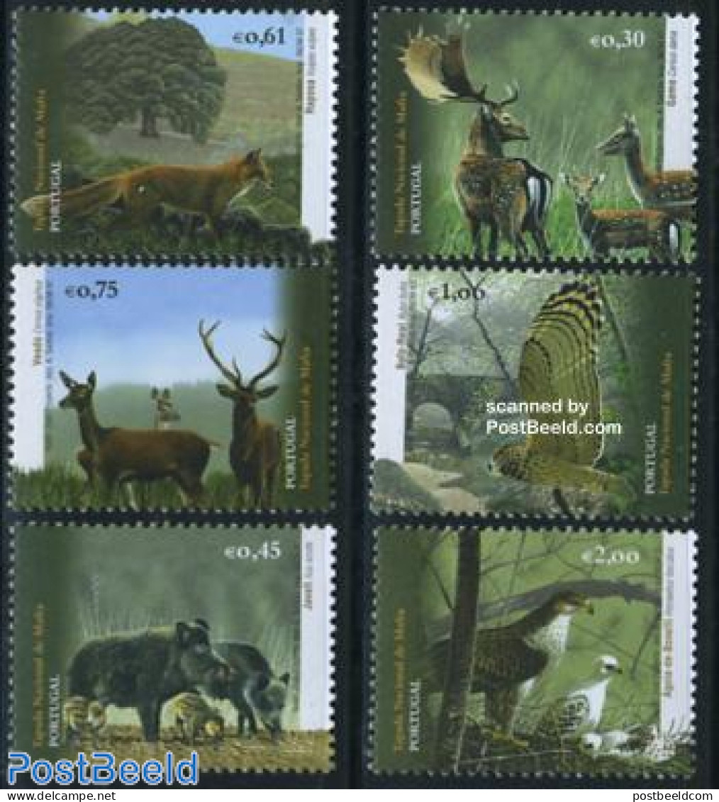 Portugal 2007 Mafra Park 6v, Mint NH, Nature - Animals (others & Mixed) - Birds - Birds Of Prey - Deer - Neufs