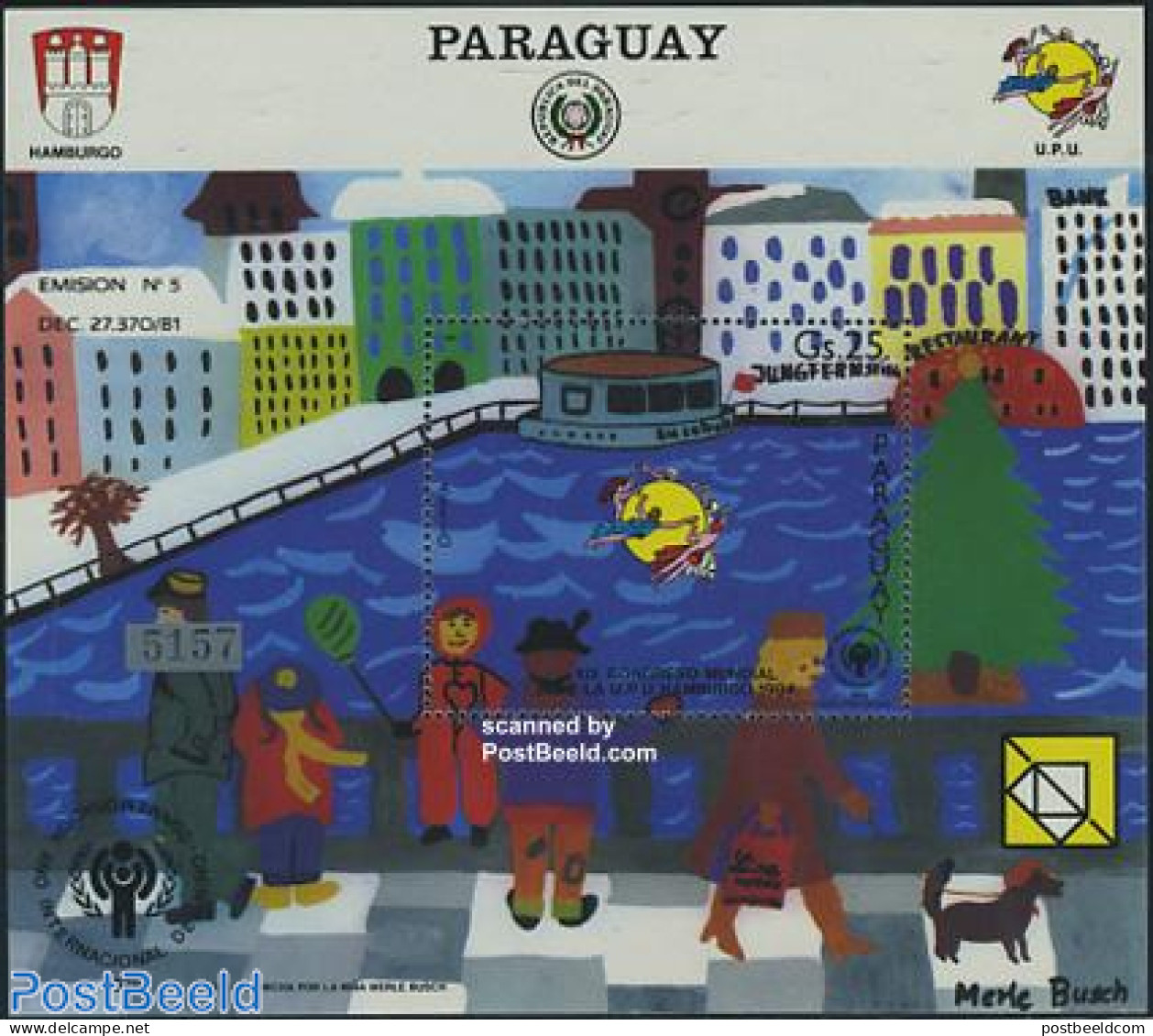 Paraguay 1984 UPU Congress S/s, Mint NH, Nature - Various - Dogs - U.P.U. - Year Of The Child 1979 - Art - Children Dr.. - U.P.U.