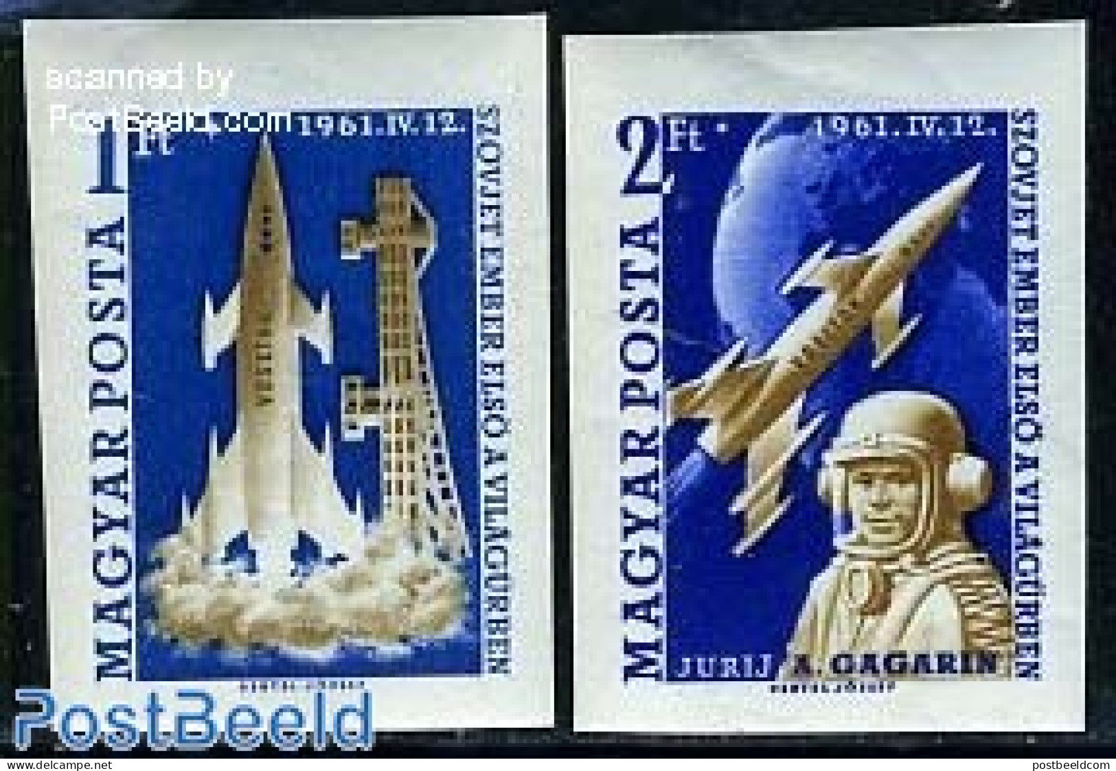 Hungary 1961 First Manned Space Flight 2v Imperforated, Mint NH, Transport - Space Exploration - Ungebraucht