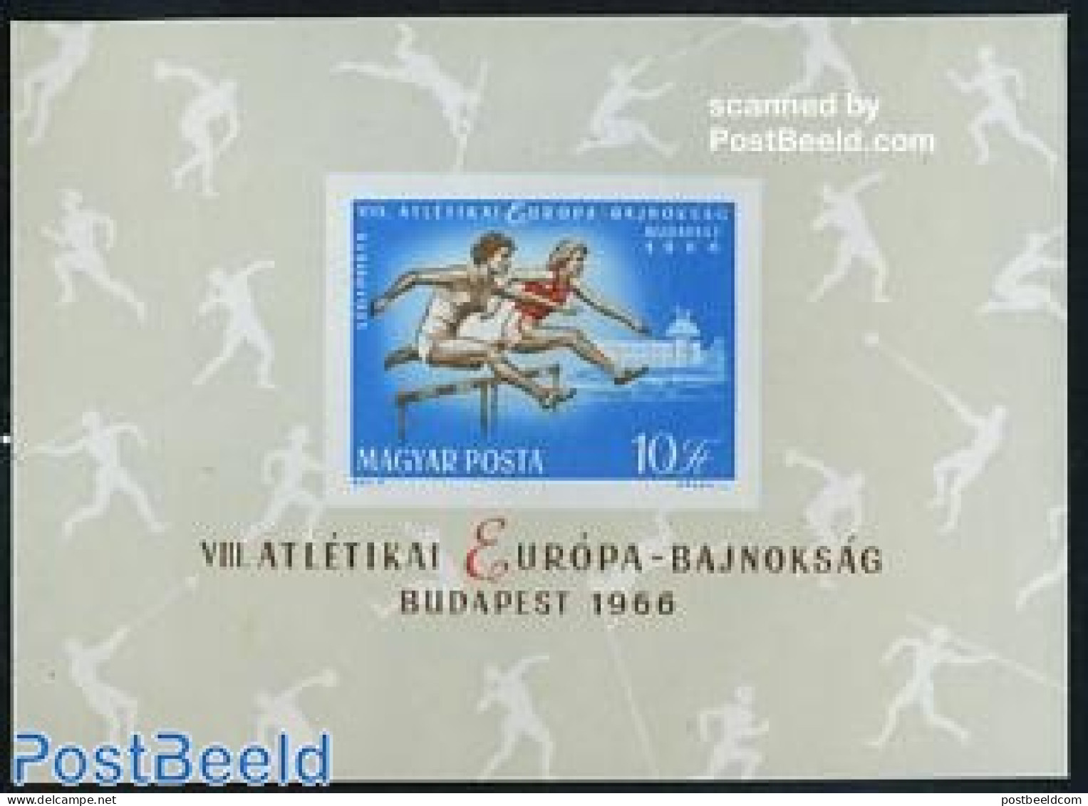 Hungary 1966 European Athletic Games S/s Imperforated, Mint NH, History - Sport - Europa Hang-on Issues - Athletics - .. - Ungebraucht