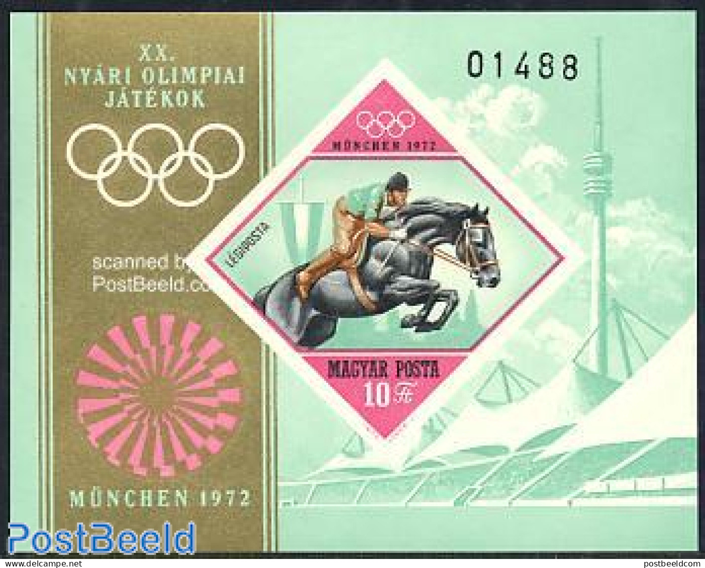 Hungary 1972 Olympic Games S/s Imperforated, Mint NH, Nature - Sport - Horses - Olympic Games - Nuovi