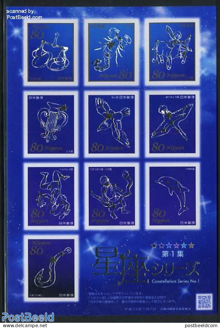 Japan 2011 Zodiac 10v M/s, Mint NH, Nature - Science - Various - Birds - Sea Mammals - Holograms - Neufs