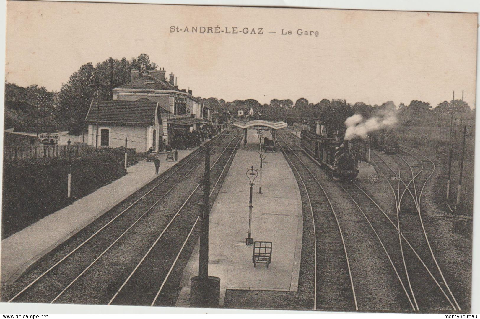 Isère : SAINT ANDRE Le  Gaz : La  Gare -  Train - Saint-André-le-Gaz