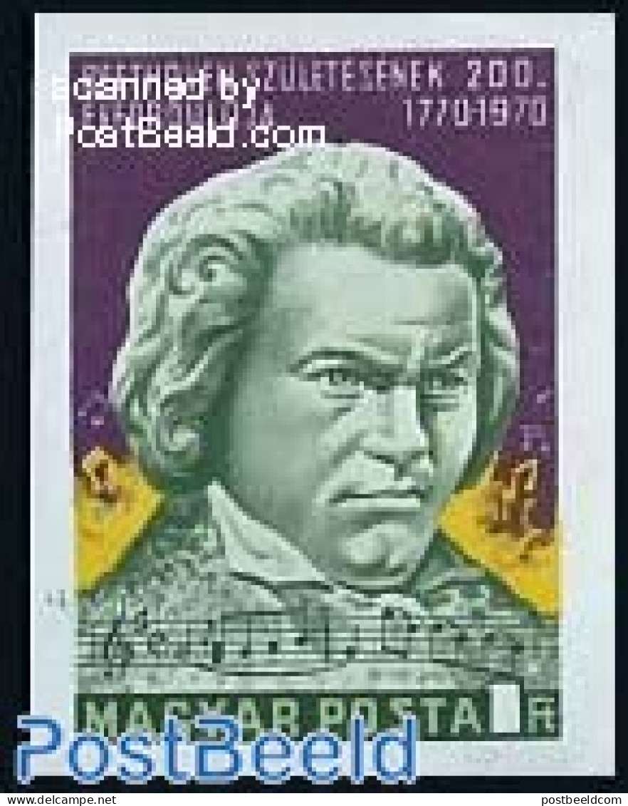Hungary 1970 Beethoven 1v Imperforated, Mint NH, Performance Art - Music - Staves - Ungebraucht