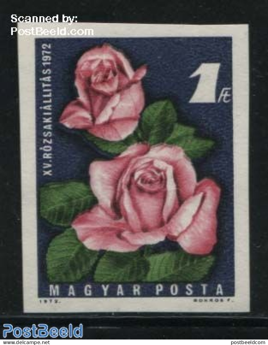 Hungary 1972 Roses Exposition 1v Imperforated, Mint NH, Nature - Flowers & Plants - Unused Stamps